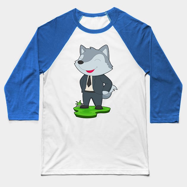 Wolf Groom Tie Wedding Baseball T-Shirt by Markus Schnabel